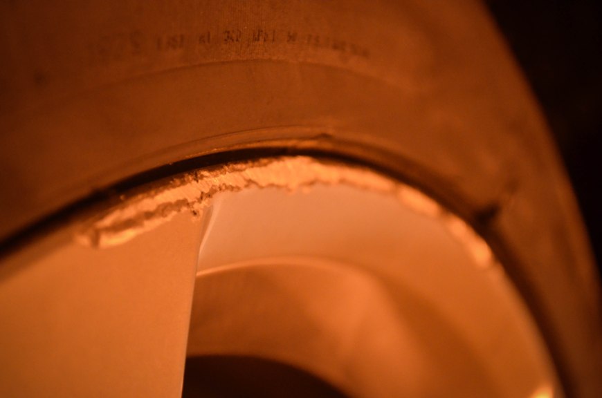 Although he has only had the car for just over a week, he has already had a run in with a curb..