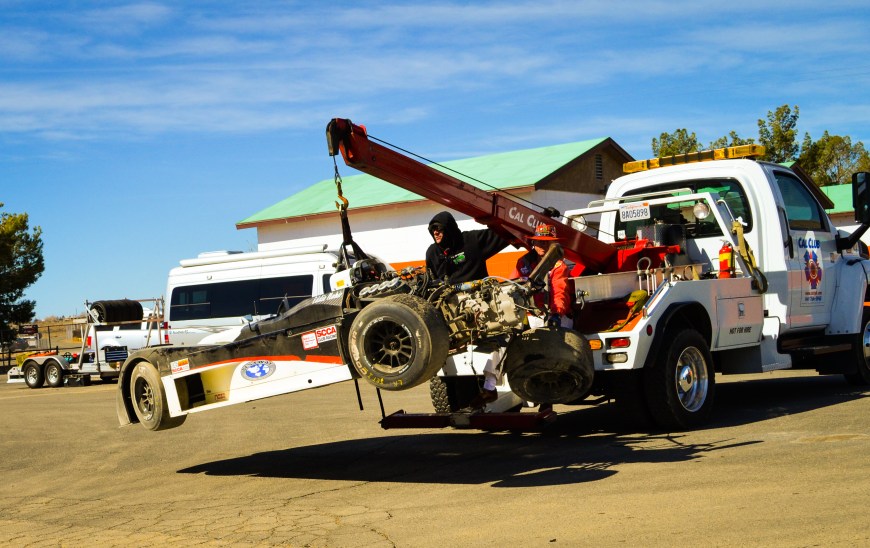 The racing of the day didn't come with a couple of crashes. This DSR collided with a Formula car gonig through turn 9.