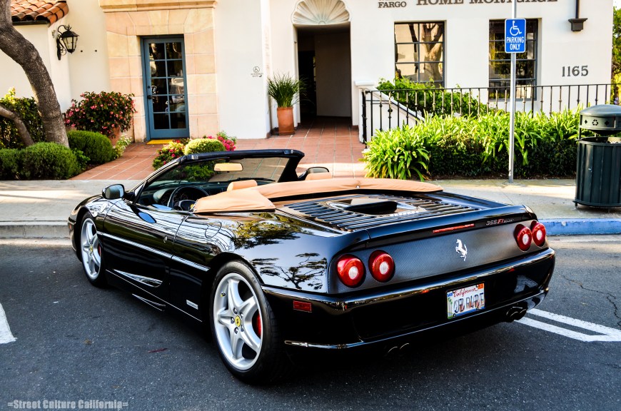 This spotless 355 Spider was parked in the first row.