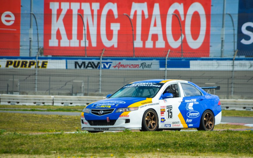 This Acura TSX flew around the track. I did notice the "Rota" sticker on the side. Was this racing on Rota Wheels?