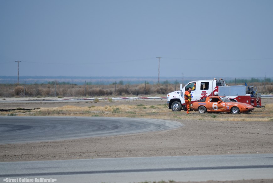 After I was hit, so much happened. I ended up in the middle of the track so I dropped the clutch as fast as I could and got off the track, soon there after, the grass caught fire.