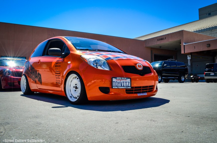 As the cars lined up, I had a chance to finally see what caliber of cars were going to be in the show. I was astounded as every car I saw was a showstopper, like this slammed Yaris.
