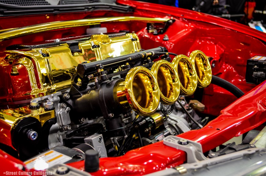 Speaking of shiny things, there was no shortage of squeaky clean engine porn including these gold plated ITB's.